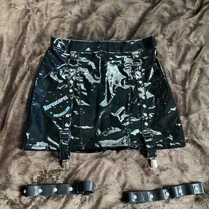 Vinyl mini skirt